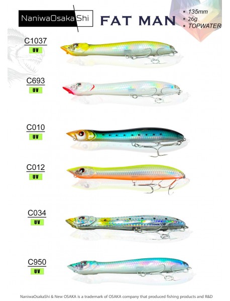NANIWAOSAKASHI FAT MAN 135MM 26GR TOPWATER