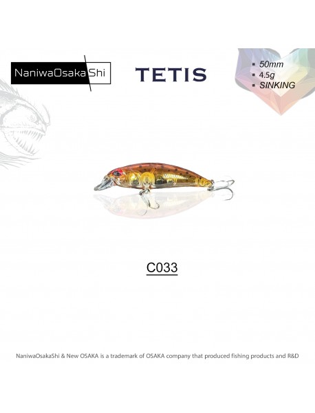 NANIWAOSAKASHI TETIS 50MM 4.5G SINKING SAHTE BALIK NANIWAOSAKASHI TETIS 50MM 4.5G SINKING SAHTE BALIK
